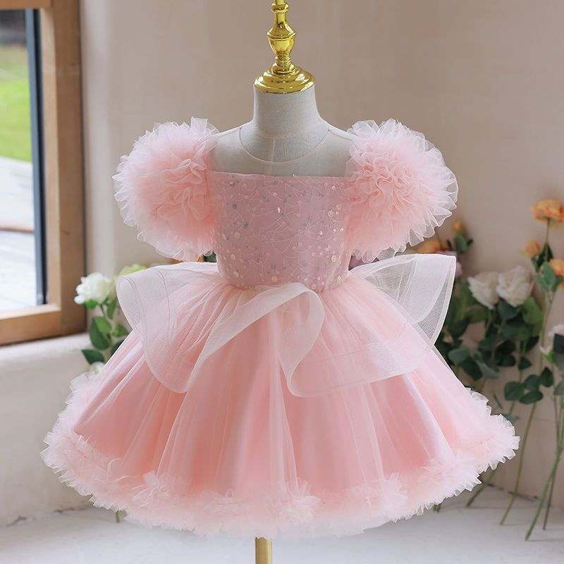Birthday Flower Girl Gauzy Gown Performance Costume
