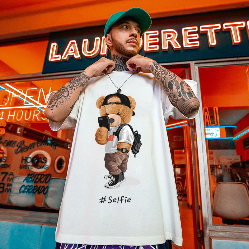 New Cotton Bear Short Sleeve T-shirt For Men