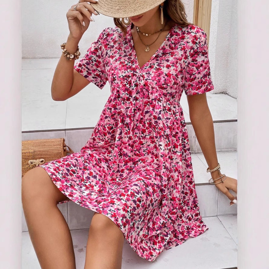Small Floral Print Blouse Dress