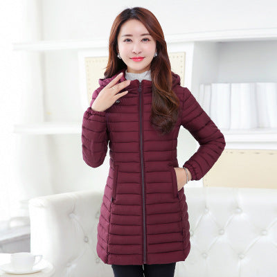 Autumn And Winter Lightweight Cotton Coat Women's Mid-length