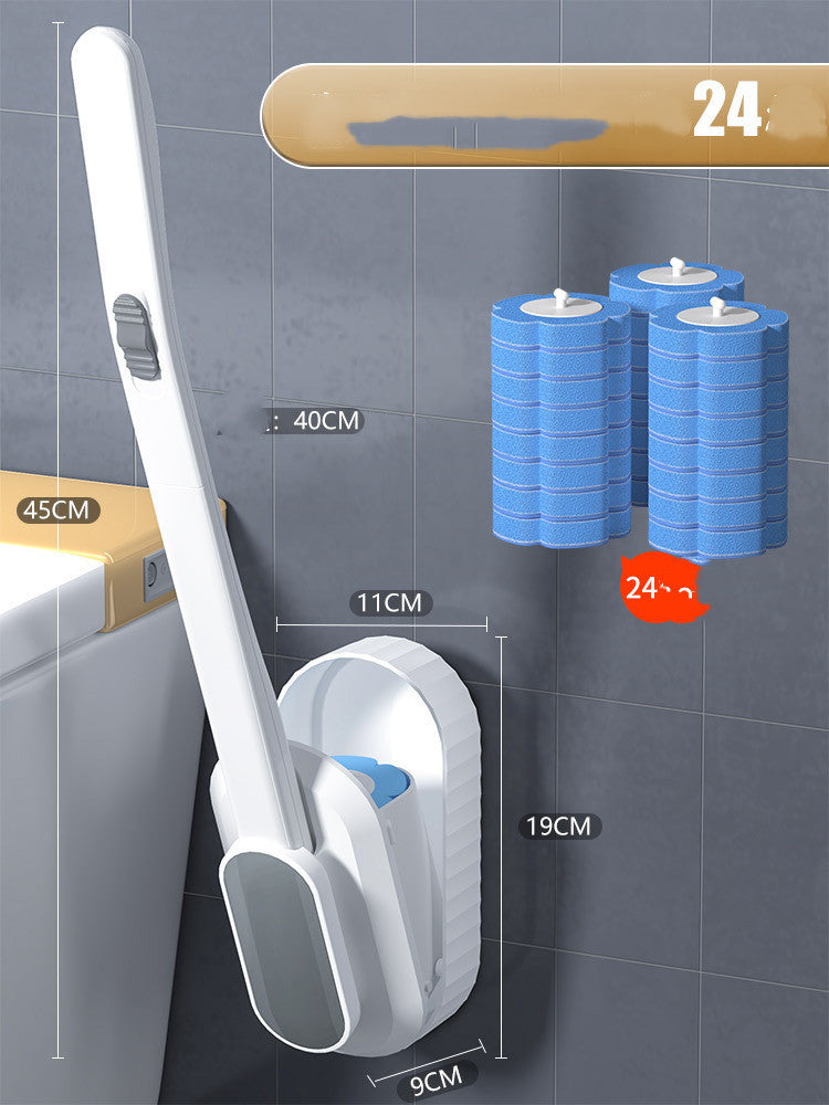 Disposable Toilet Long Handle Brush Bathroom Wall Mounted 08