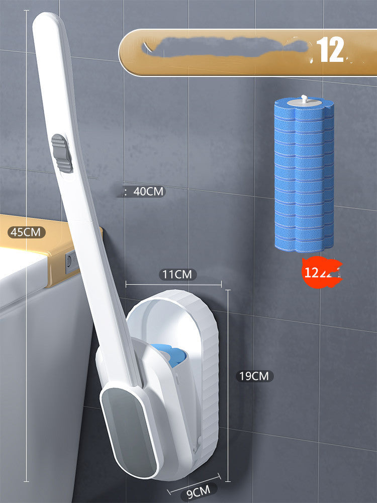 Disposable Toilet Long Handle Brush Bathroom Wall Mounted 02