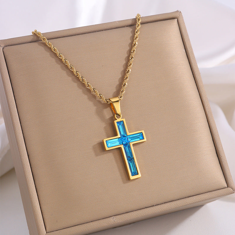 Diamond Cross Necklace 03