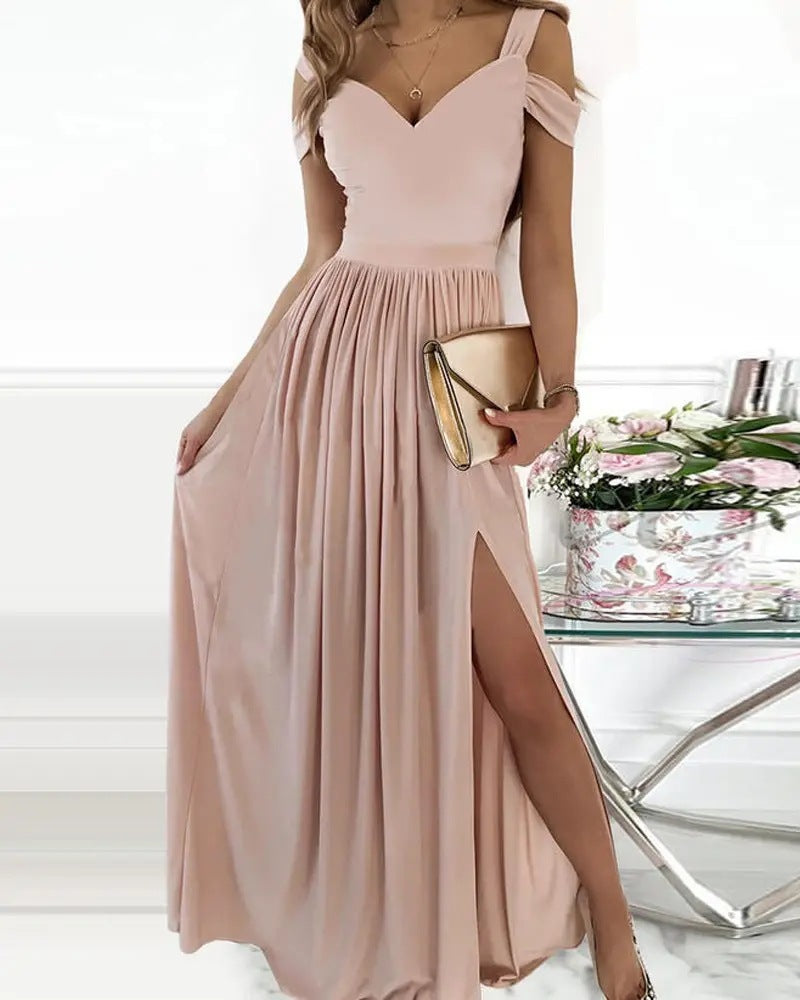 Long Floor Length Elegant Greek Style Pleated Dress 06