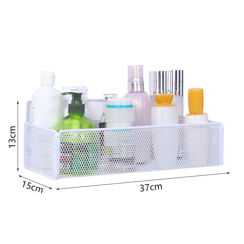 Black Wall-mounted Bathroom Shelf Shower Shampoo Rack Toilet 04