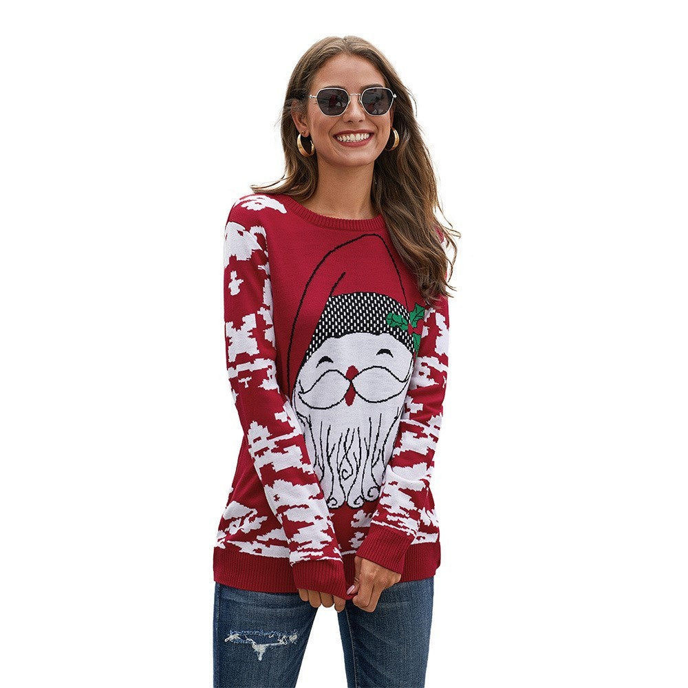 Long SLeeve PuLLover Round Neck Long SLeeve  Knit Women Sweater