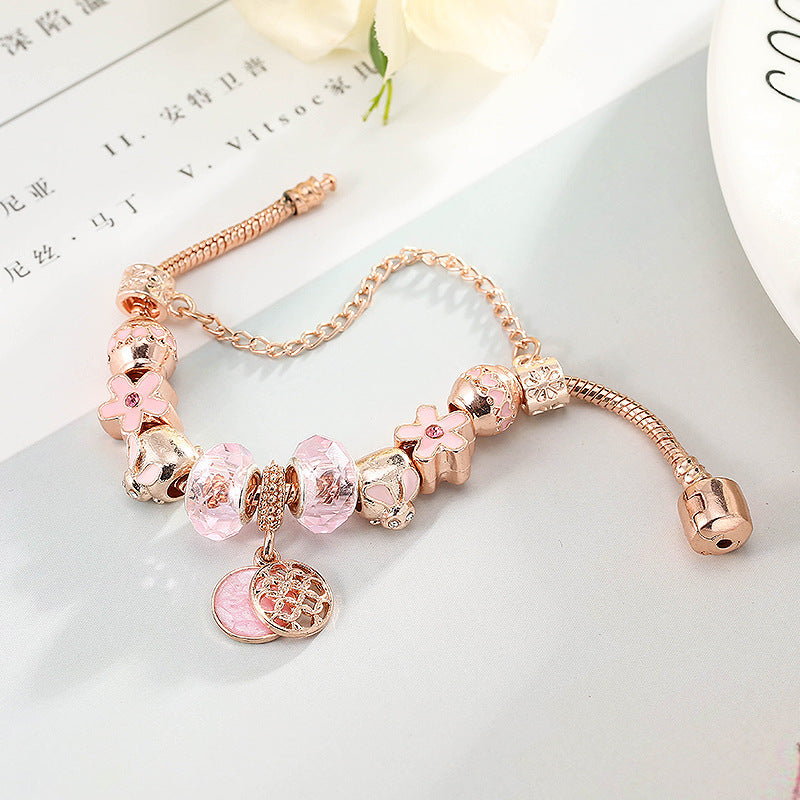 Geometric Rose Gold Bracelet Women 04