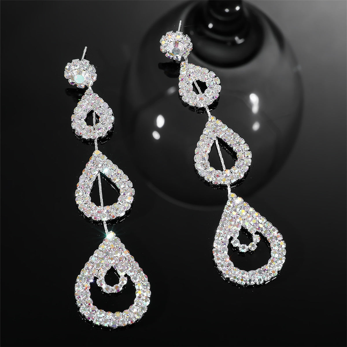 Rhinestone Long Earrings 09