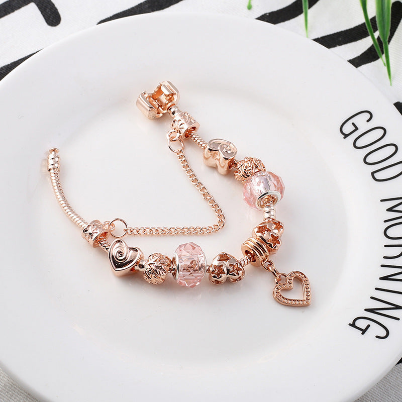 Geometric Rose Gold Bracelet Women 08