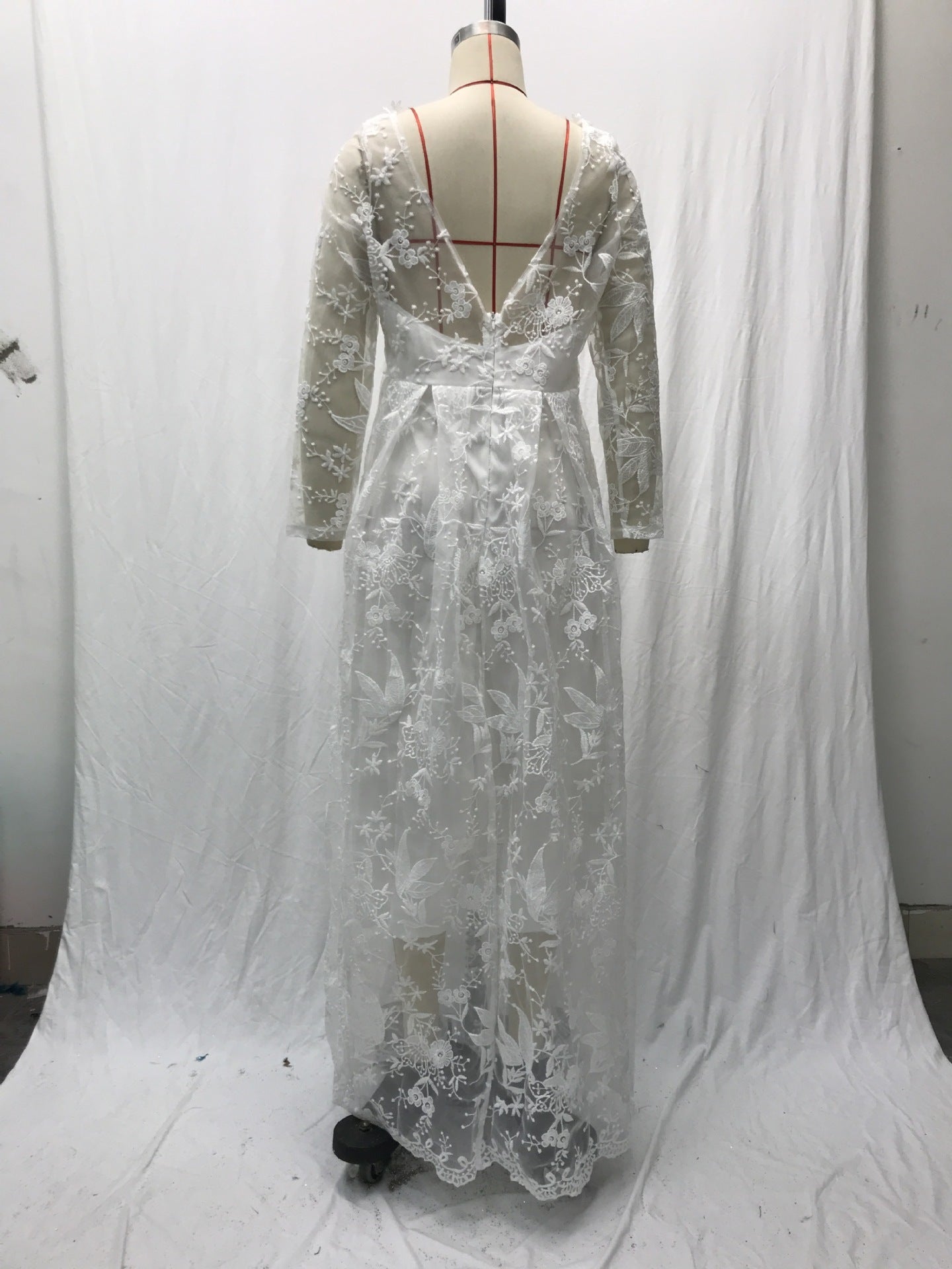 Long Sleeve Off-shoulder White Bridal Wedding Dress Dress