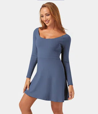 Long Sleeve 2-in-1 Pocket Mini Tennis Active Dress